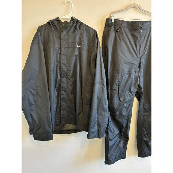 Cabela’s Rain Jacket Pants Set 2XL TALL , XL Black Outdoor Fishing Hunting Snow - Picture 2 of 16